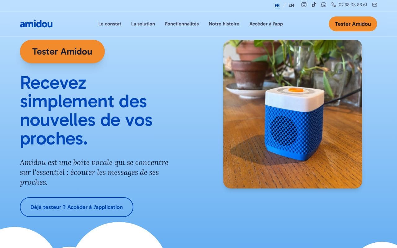 Aperçu du site Amidou