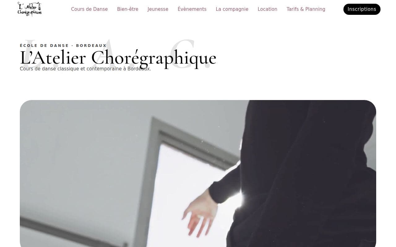 Aperçu du site L'Atelier Chorégraphique