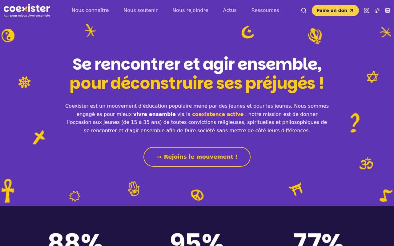 Aperçu du site Coexister