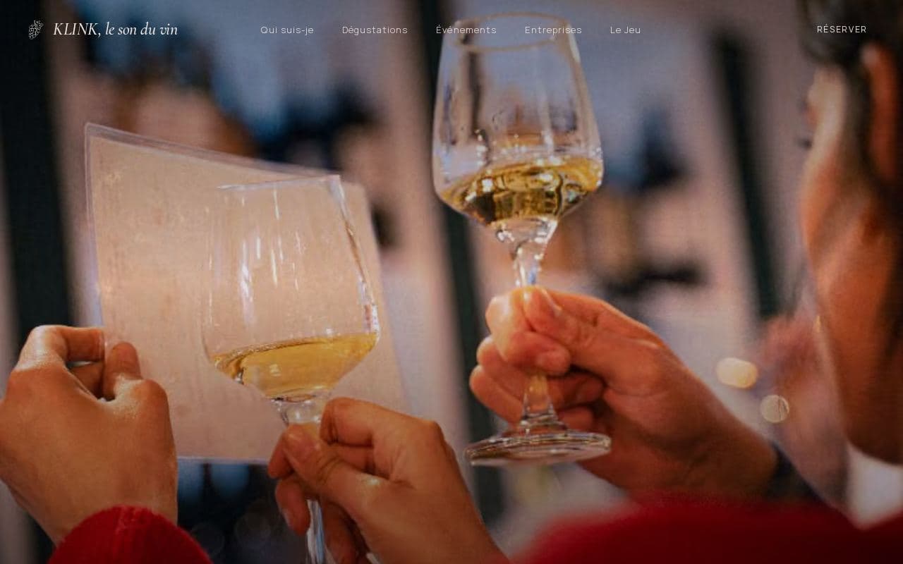 Aperçu du site Klink - Le son du vin